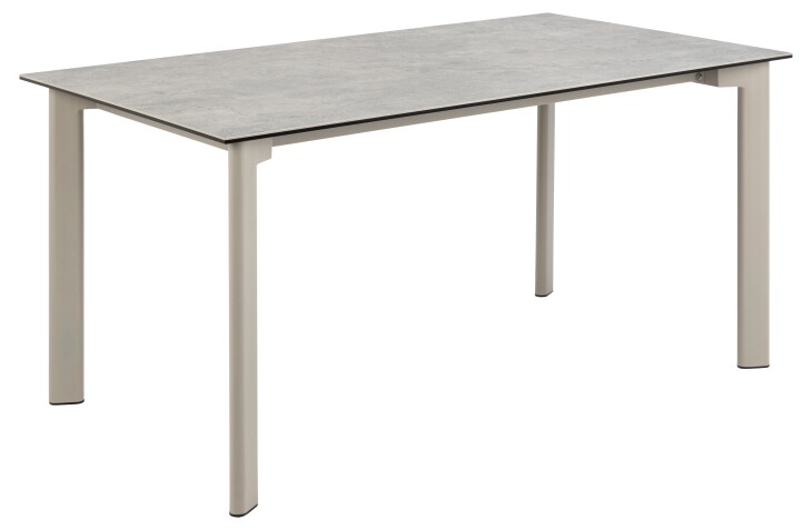Esstisch >Palermo< in grau, Keramik / Metall - 160x75x90cm (BxHxT)