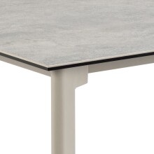 Esstisch >Palermo< in grau, Keramik / Metall - 160x75x90cm (BxHxT)