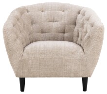 Sessel >Ria< Taschenfederkern, Bezug beige, Chenille Stoff - 97x78x84cm (BxHxT)