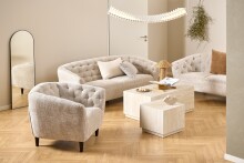 Sessel >Ria< Taschenfederkern, Bezug beige, Chenille Stoff - 97x78x84cm (BxHxT)