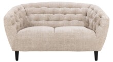 2-Sitzer >Ria< Taschenfederkern, Bezug beige, Chenille Stoff - 150x78x84cm (BxHxT)