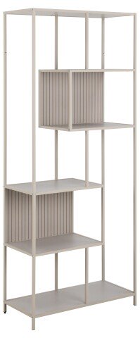 Standregal >Seaford< in grau, Metall / Hozwerkstoff - 77x185x35cm (BxHxT)