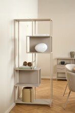 Standregal >Seaford< in grau, Metall / Hozwerkstoff - 77x185x35cm (BxHxT)