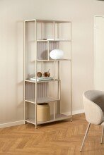 Standregal >Seaford< in grau, Metall / Hozwerkstoff - 77x185x35cm (BxHxT)