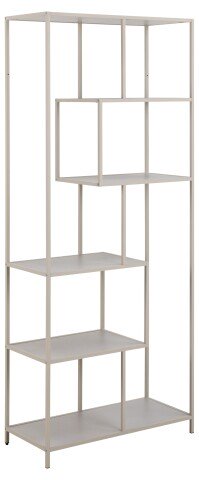 Standregal >Seaford< in grau, Metall / Holzwerkstoff - 77x185x35cm (BxHxT)