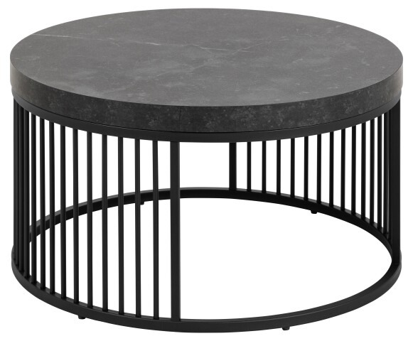 Couchtisch >Strington< rund, in schwarz - 65x35x65 (BxHxT)