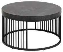 Couchtisch >Strington< rund, in schwarz - 65x35x65...