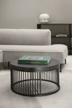 Couchtisch >Strington< rund, in schwarz - 65x35x65 (BxHxT)