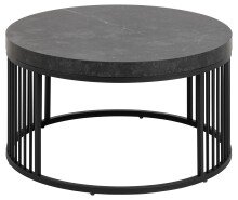 Couchtisch >Strington< rund, in schwarz - 65x35x65 (BxHxT)