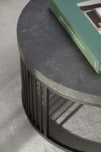 Couchtisch >Strington< rund, in schwarz - 65x35x65 (BxHxT)