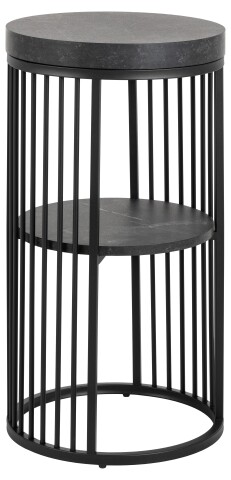 Beistelltisch >Strington< mit Ablage, in schwarz - 35x65x35 (BxHxT)