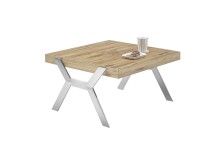 Couchtisch >BURGAS< in eichenfarben, Zereiche massiv/ Metall - 80x45x80 (BxHxT)
