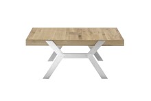 Couchtisch >BURGAS< in eichenfarben, Zereiche massiv/ Metall - 110x45x70 (BxHxT)