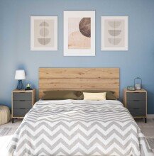 Bett-Set >ENZO< (4-teilig) in Nodi Eiche Dekor /...
