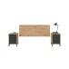 Bett-Set >ENZO< (4-teilig) in Nodi Eiche Dekor / Anthrazit - 246x39x206 (BxHxT)