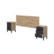 Bett-Set >ENZO< (4-teilig) in Nodi Eiche Dekor / Anthrazit - 246x39x206 (BxHxT)