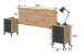 Bett-Set >ENZO< (4-teilig) in Nodi Eiche Dekor / Anthrazit - 246x39x206 (BxHxT)