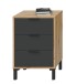 Bett-Set >ENZO< (4-teilig) in Nodi Eiche Dekor / Anthrazit - 246x39x206 (BxHxT)