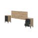 Bett-Set >ENZO< (4-teilig) in Nodi Eiche Dekor / Anthrazit - 246x39x206 (BxHxT)
