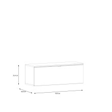 Lowboard >LIBERTAD< Hängeschrank, in Weiss Glanz  - 99,5x37,5x34,8cm (BxHxT)