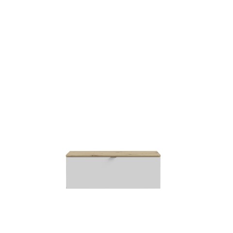 Lowboard >LIBERTAD< Hängeschrank, Weiss / Artisan Eiche Dekor - 99,5x37,5x34,8cm (BxHxT)