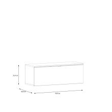 Lowboard >LIBERTAD< Hängeschrank, Weiss / Artisan Eiche Dekor - 99,5x37,5x34,8cm (BxHxT)