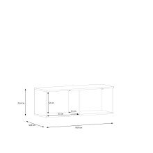 Lowboard >LIBERTAD< Hängeschrank, Weiss / Artisan Eiche Dekor - 99,5x37,5x34,8cm (BxHxT)