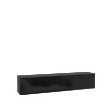 Lowboard >LIBERTAD< Hängeschrank, Schwarz Glanz / Schwarz  - 178,8x37,5x34,8cm (BxHxT)