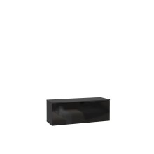 Lowboard >LIBERTAD< Hängeschrank, Schwarz Glanz / Schwarz - 99,5x37,5x34,8cm (BxHxT)