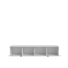 Lowboard >LIBERTAD< Hängeschrank, in Weiss Glanz / Weiss - 178,8x37,5x34,8cm (BxHxT)