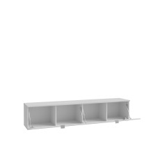 Lowboard >LIBERTAD< Hängeschrank, in Weiss Glanz / Weiss - 178,8x37,5x34,8cm (BxHxT)