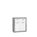 Kommode >BACCIO< 2 Türen, 2 Schübe, Betonoptik grau / Weiss - 83x91,8x33,8cm (BxHxT)