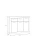 Sideboard >BACCIO< 3 Türen Betonoptik Lichtgrau / Weiss - 117,7x91,8x33,8cm (BxHxT)