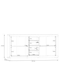 Anrichte >BACCIO< 4 Türen, 4 Schübe, Artisan Eiche Dekor / Weiß - 197,1x91,9x41cm BxHxT