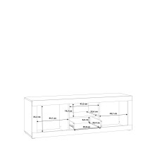 Lowboard >BACCIO< 2 Türen, 1 Schub, Betonoptik Lichtgrau / Weiß - 147,7x49,8x41cm BxHxT