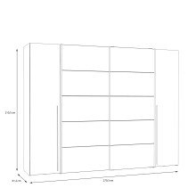 Dreh-/Schwebetürenschrank >NARAGO< 10 Böden, 2 Stangen, Artisan Eiche / Weiß - 270,3x210,5x61,2cm (BxHxT)