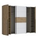 Dreh-/Schwebetürenschrank >NARAGO< 10 Böden, 2 Stangen, Artisan Eiche / Weiß - 270,3x210,5x61,2cm (BxHxT)