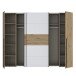 Dreh-/Schwebetürenschrank >NARAGO< 10 Böden, 2 Stangen, Artisan Eiche / Weiß - 270,3x210,5x61,2cm (BxHxT)