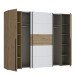 Dreh-/Schwebetürenschrank >NARAGO< 10 Böden, 2 Stangen, Artisan Eiche / Weiß - 270,3x210,5x61,2cm (BxHxT)