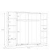 Dreh-/Schwebetürenschrank >NARAGO< 10 Böden, 2 Stangen, Artisan Eiche / Weiß - 270,3x210,5x61,2cm (BxHxT)