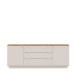 Sideboard >GANYMEDE< 2 Türen, 3 Schübe, Mauvella Eiche / Sand - 224,5x85,7x41,3cm (BxHxT)