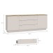Sideboard >GANYMEDE< 2 Türen, 3 Schübe, Mauvella Eiche / Sand - 224,5x85,7x41,3cm (BxHxT)