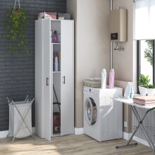 Mehrzweckschrank >LAUNDRY< 2 Türen, 2 Böden, Artik Weiß - 60x206x40 (BxHxT)