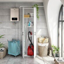 Mehrzweckschrank >LAUNDRY< 2 Türen, 2 Böden, Artik Weiß - 60x206x40 (BxHxT)