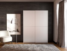 Schwebetürenschrank >HOME NOOK< 6 Einlegeböden, in Weiss - 150,1x210x39,1cm (BxHxT)