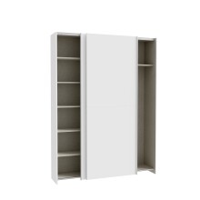 Schwebetürenschrank >HOME NOOK< 6 Einlegeböden, in Weiss - 150,1x210x39,1cm (BxHxT)