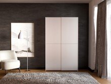 Schwebetürenschrank >HOME NOOK< 6 Einlegböden, Weiss - 120,1x210x39,1cm (BxHxT)