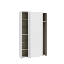 Schwebetürenschrank >HOME NOOK< 6 Einlegböden, Weiss - 120,1x210x39,1cm (BxHxT)