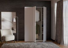 Drehtürenschrank >HOME NOOK< 9 Böden, 2 Stangen, Weiss - 133,2x210,5x42cm (BxHxT)
