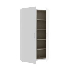 Drehtürenschrank >HOME NOOK< 5 Böden, 2 Stangen, Weiss - 119,5x210,5x42cm (BxHxT)